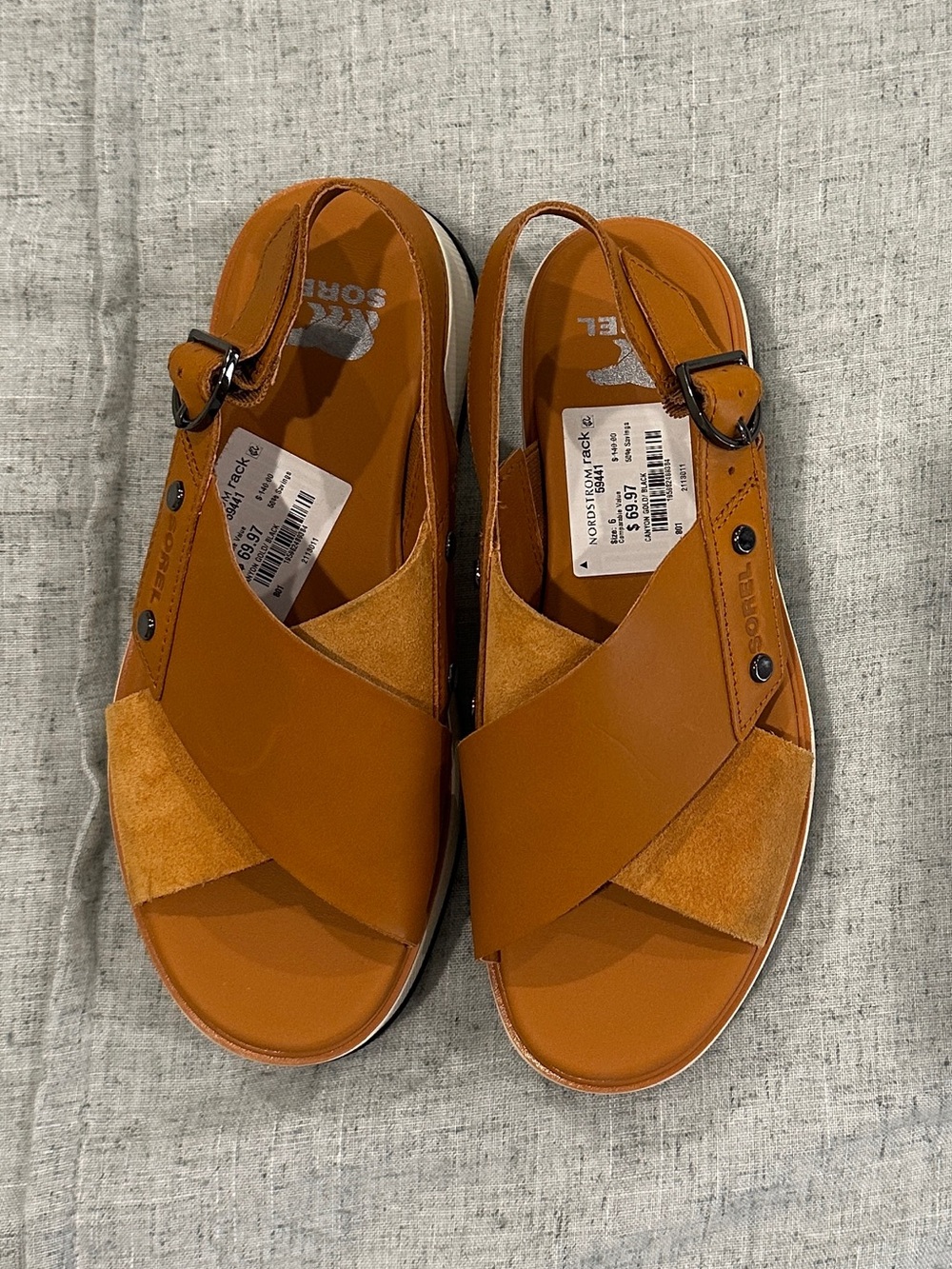 Sorel Women’s Tan Cross-Strap Slingback Sandals